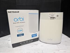 NETGEAR Orbi LBR20 4G LTE WiFi Modem Mesh Router Tri-Band AC2200 White